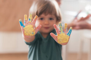 finger painting- expressions of kid